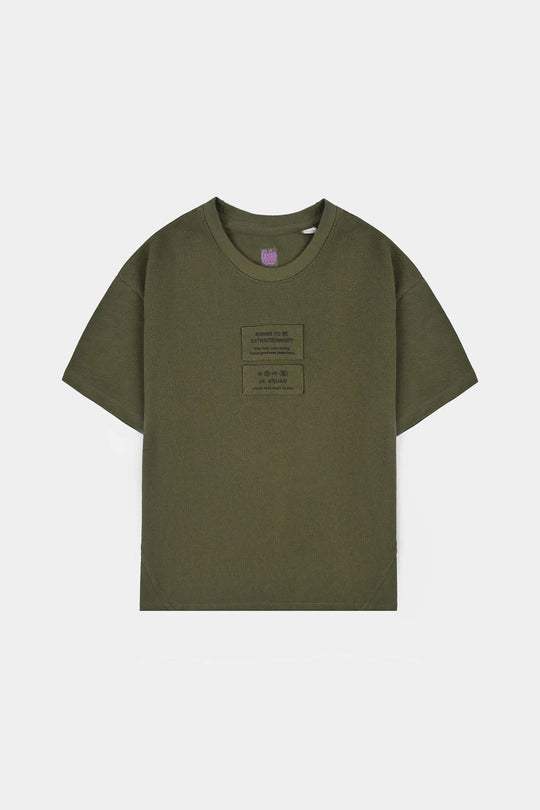 Boys Cotton PK T-Shirt Rising - Olive Green