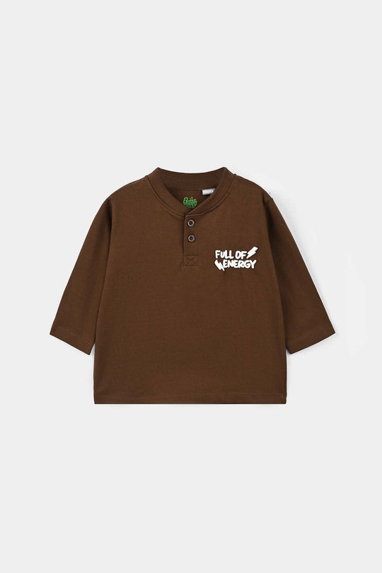 Infant Boys Cotton Jersey T-Shirt Energy - Brown