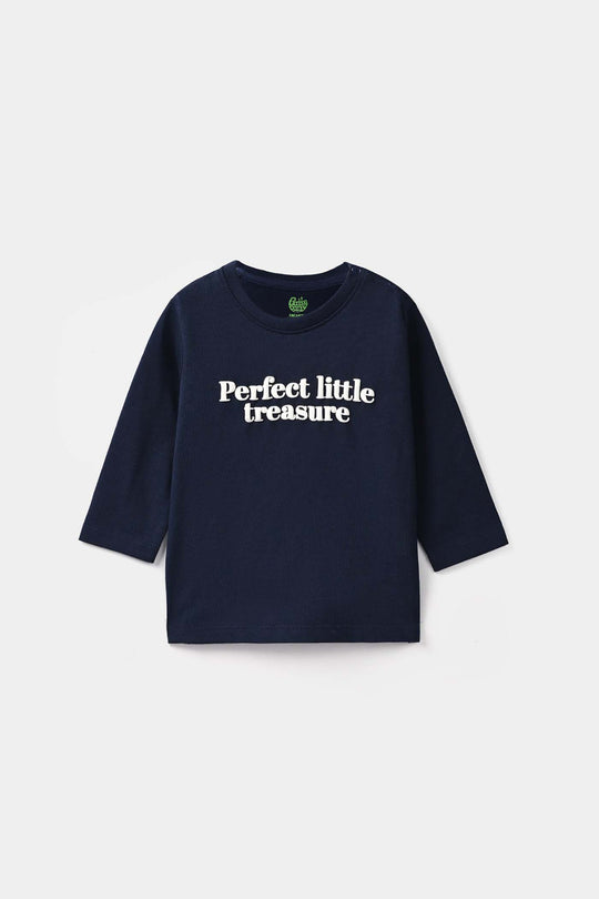 Infant Boys Cotton Jersey T-Shirt Little Treasure - NAVY