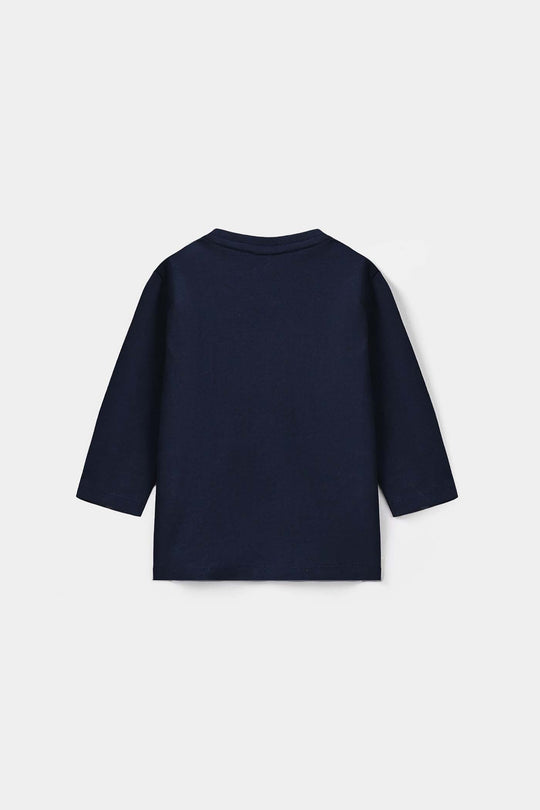 Infant Boys Cotton Jersey T-Shirt Little Treasure - NAVY