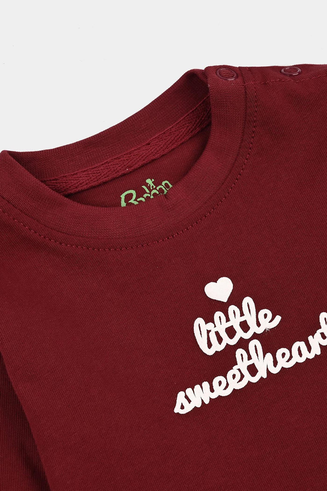 Infant Girls Cotton Jersey T-Shirt little Sweet Heart - Maroon