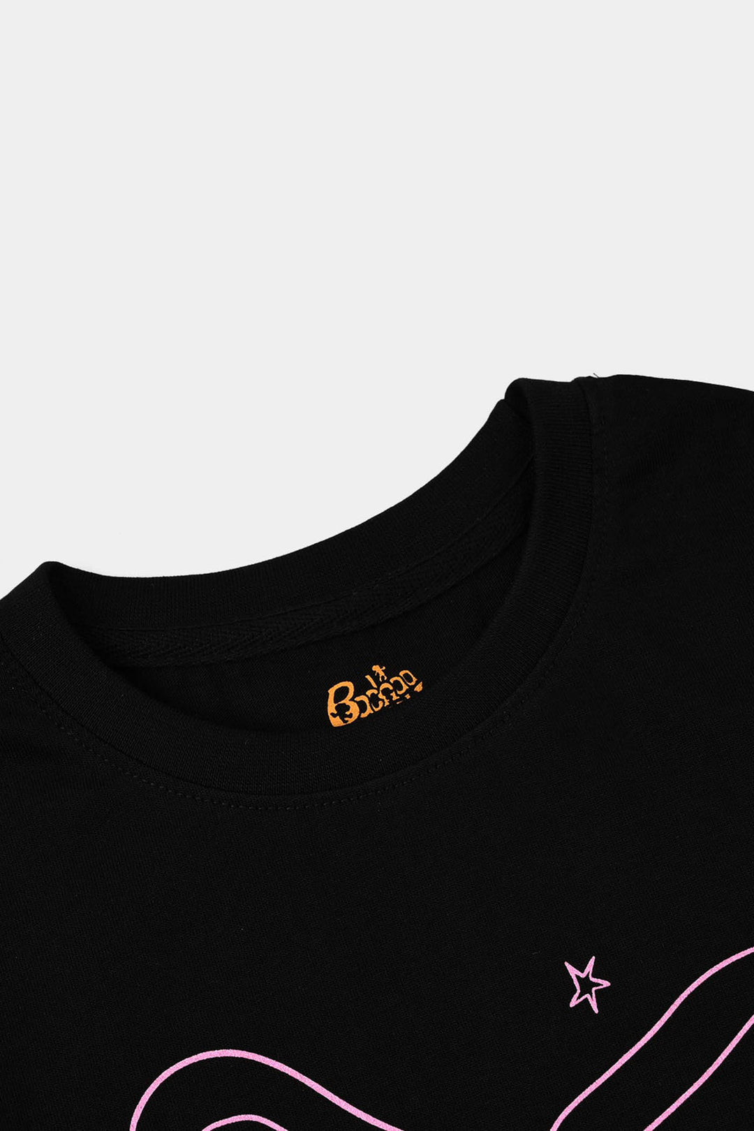 Girls Cotton Jersey T-Shirt I love Ribbons - Black