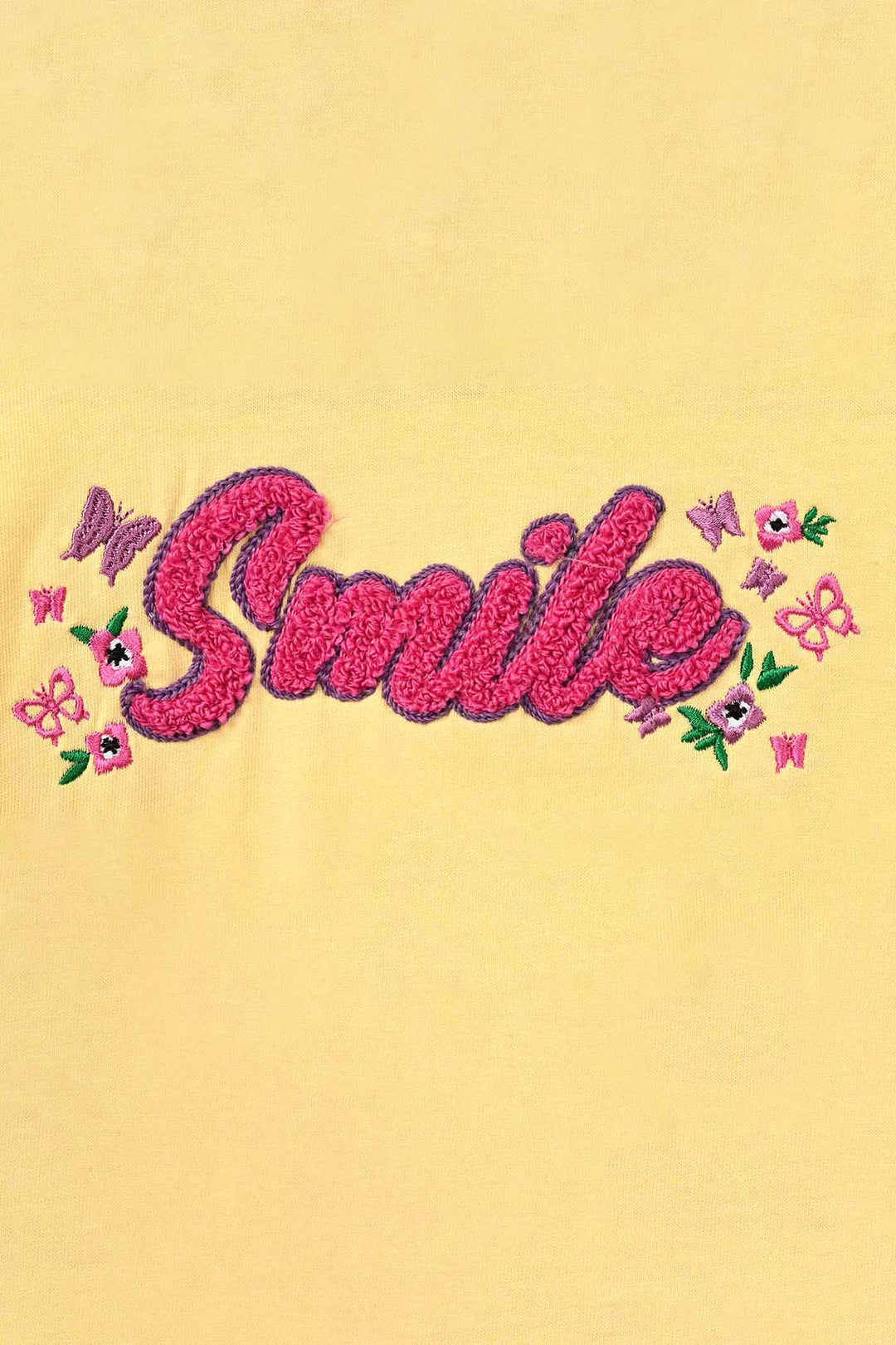 Girls Cotton Jersey T-Shirt Smile - Golden Haze