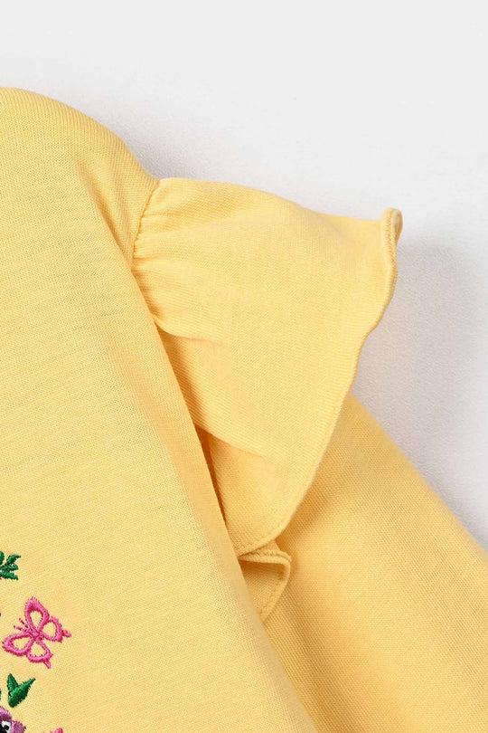 Girls Cotton Jersey T-Shirt Smile - Golden Haze