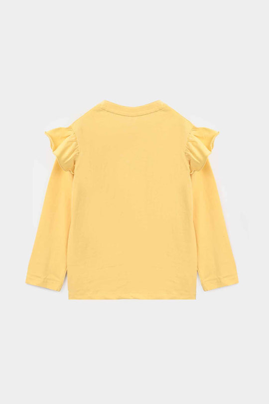 Girls Cotton Jersey T-Shirt Smile - Golden Haze
