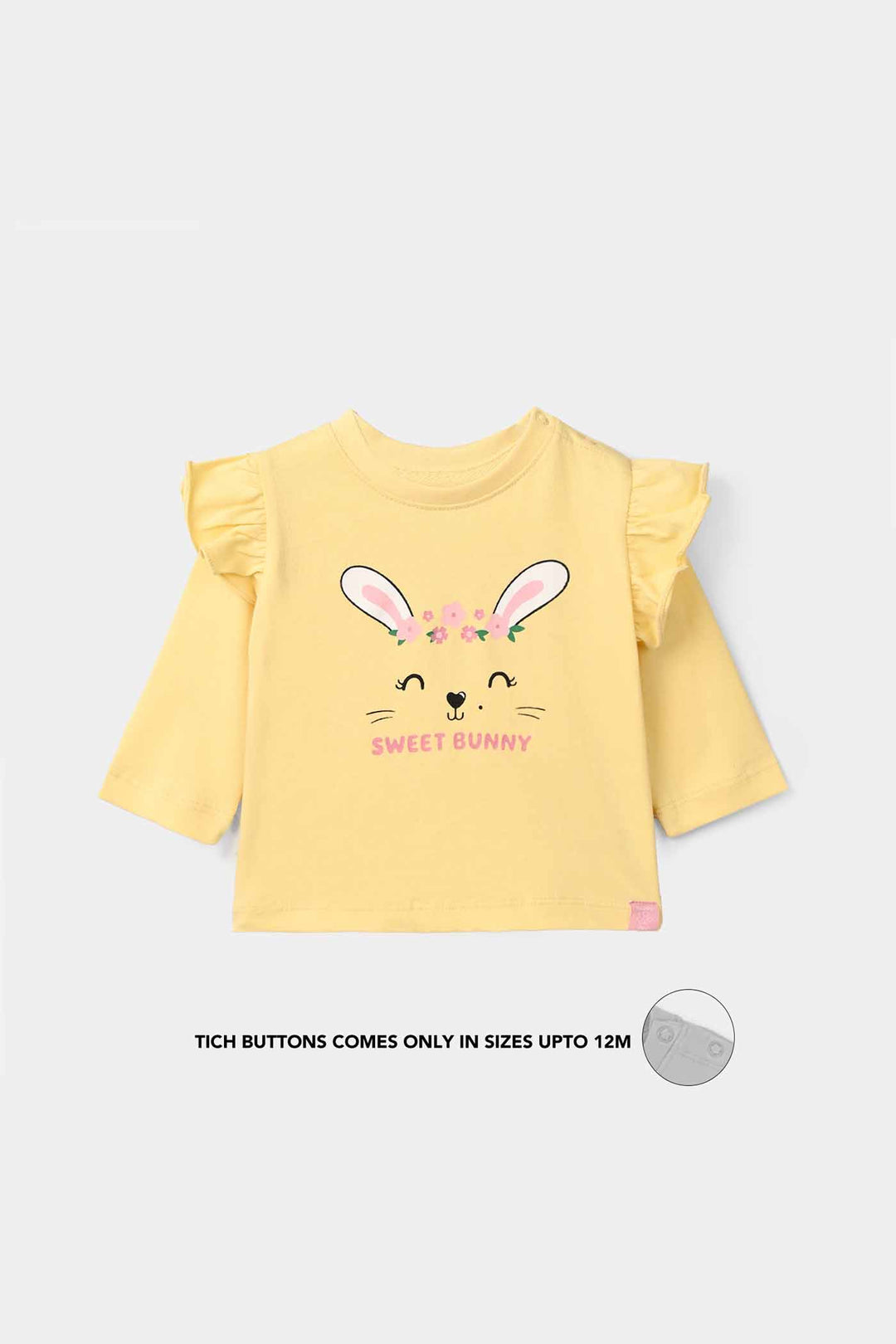 Infant Girls Cotton Jersey T-Shirt Sweet Bunny - Golden Haze
