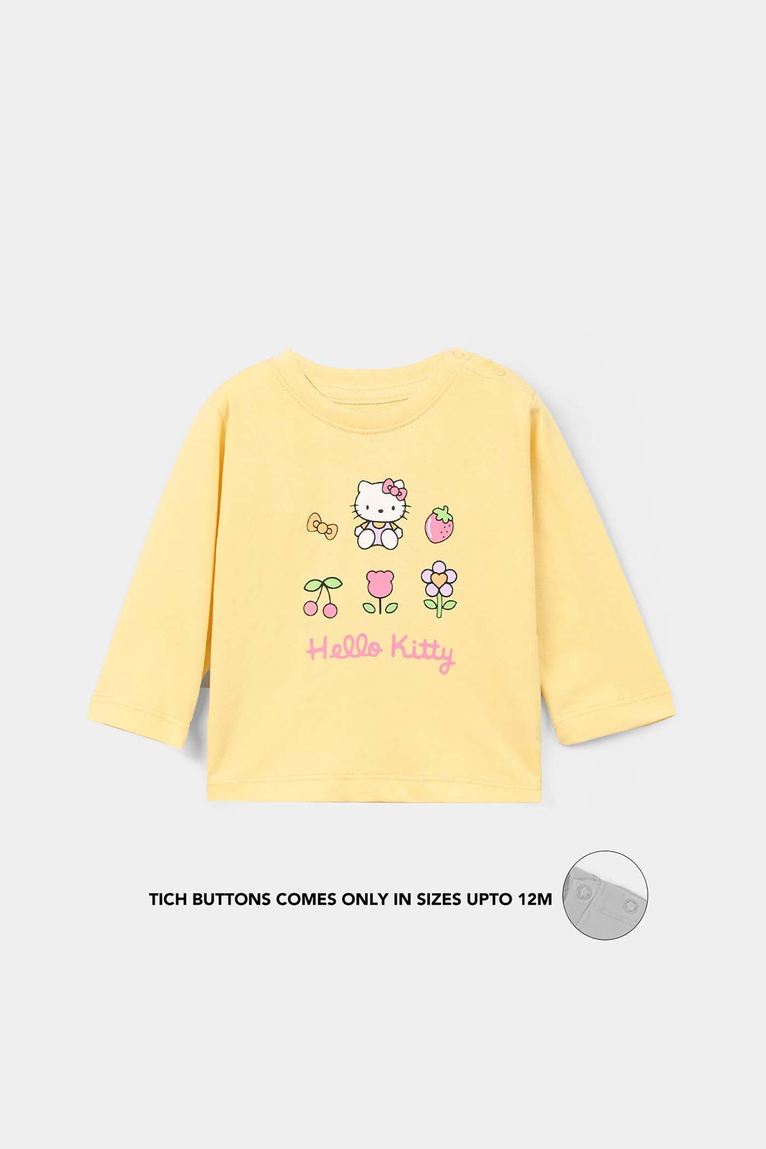 Infant Girls Cotton Jersey T-Shirt Hello - Yellow