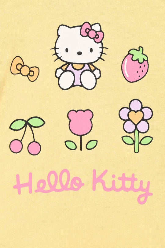 Infant Girls Cotton Jersey T-Shirt Hello - Yellow