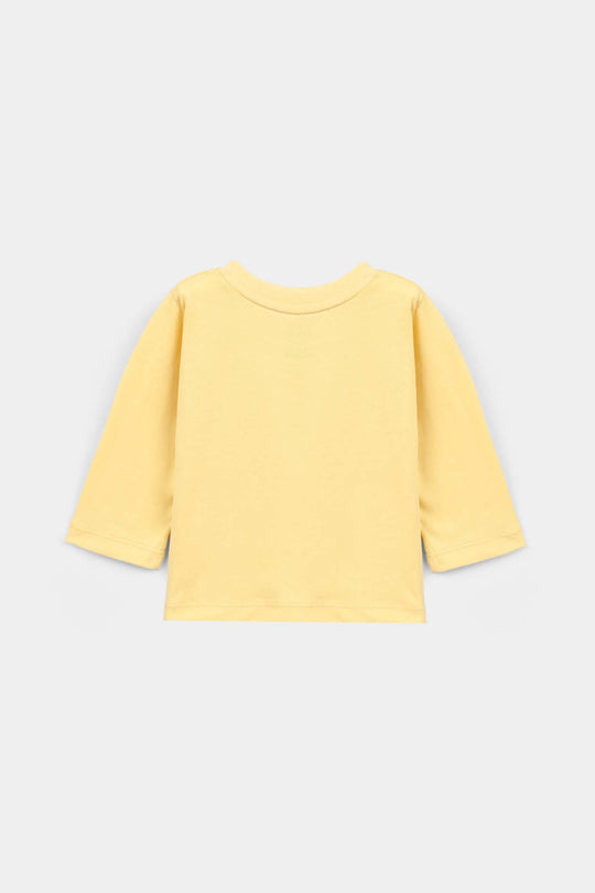 Infant Girls Cotton Jersey T-Shirt Hello - Yellow