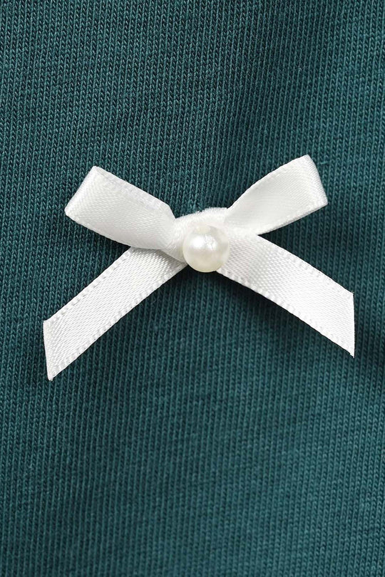 Girls Cotton Jersey T-Shirt Pearls With Bow