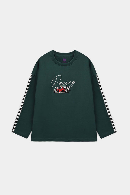 Boys Cotton Terry T-Shirt Racing