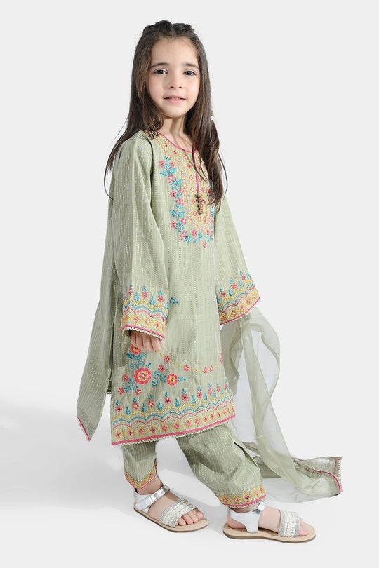 Girls Dobby 3Pcs Zauq E Hassan-PISTA