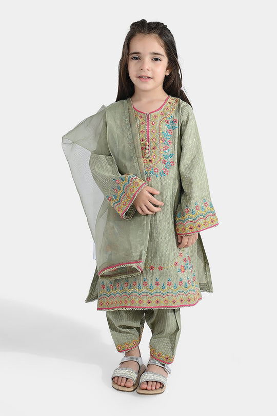 Girls Dobby 3Pcs Zauq E Hassan-PISTA