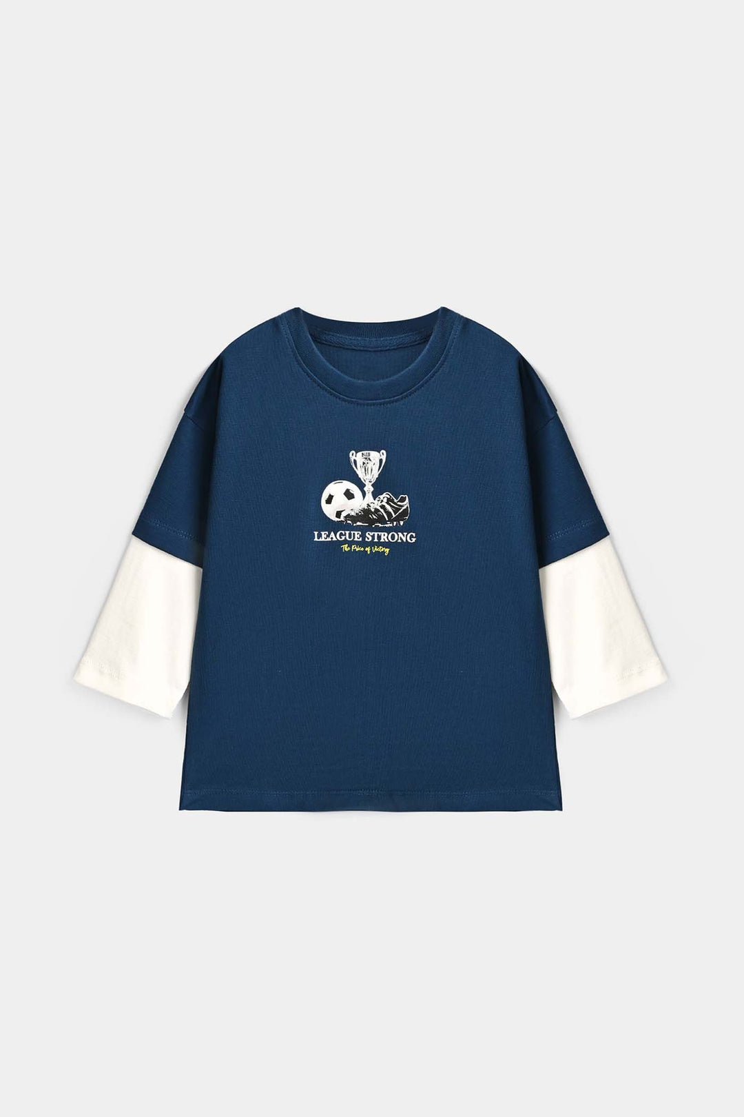 Boys Cotton Jersey T-Shirt League Strong- Sailor Blue