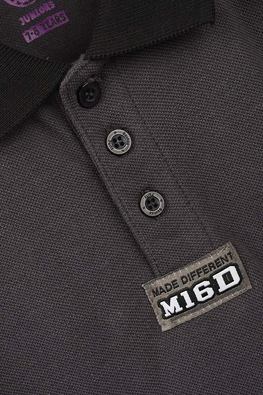 Boys Cotton PK Polo Full Sleeves Made Different - Ebony