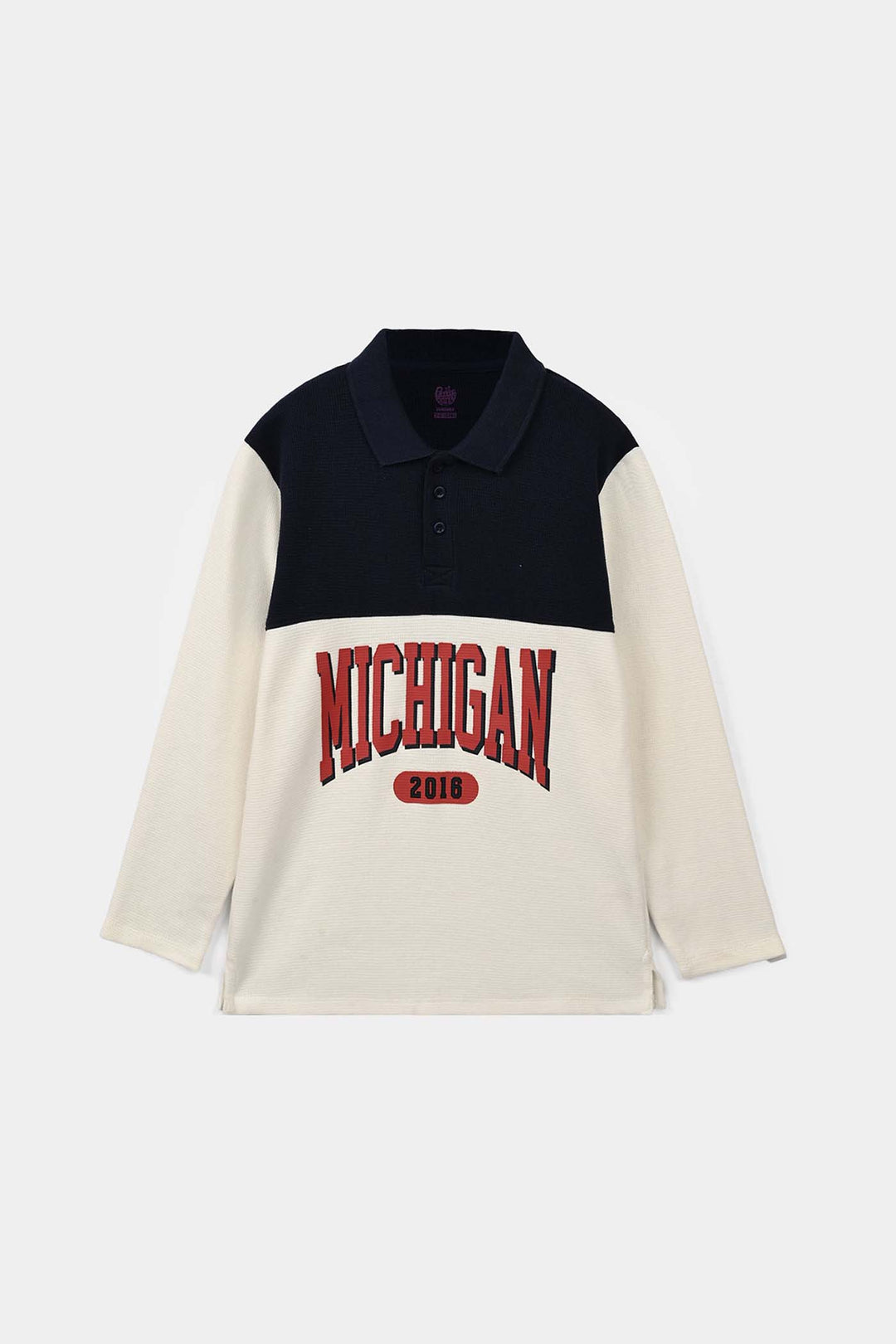 Boys Thermal Polo Michigan - Black & White
