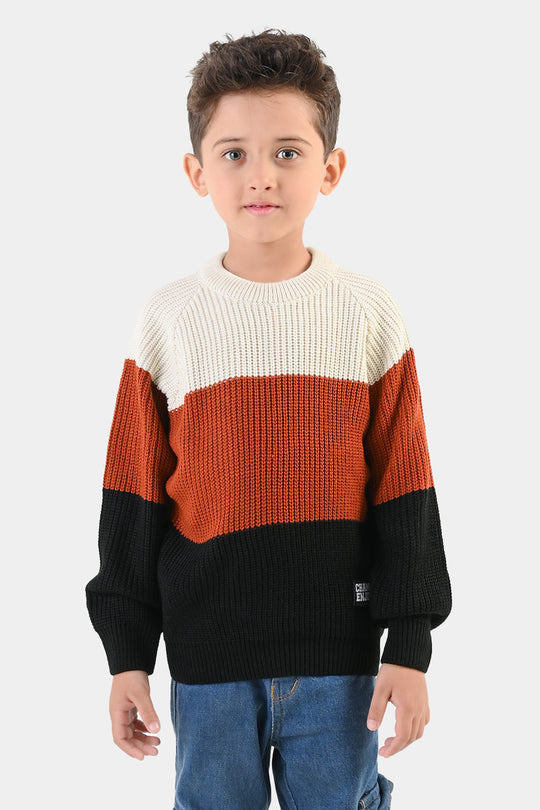 Boys Acrylic Sweater-Enjoy - Multi