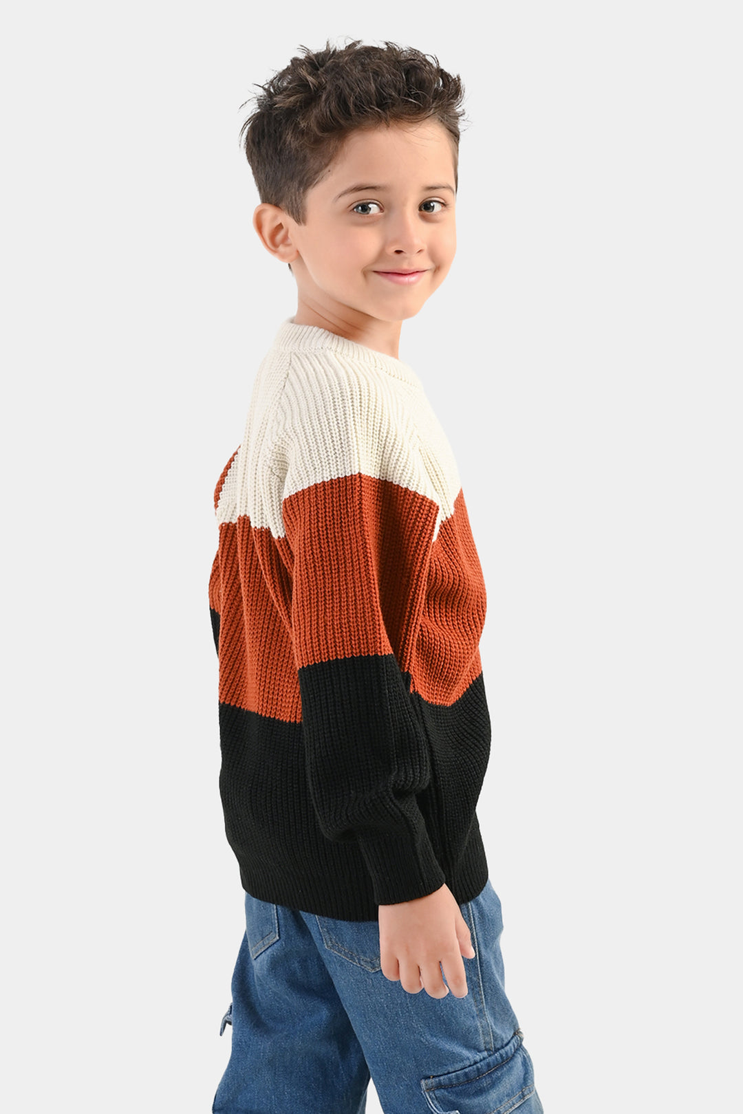 Boys Acrylic Sweater-Enjoy - Multi