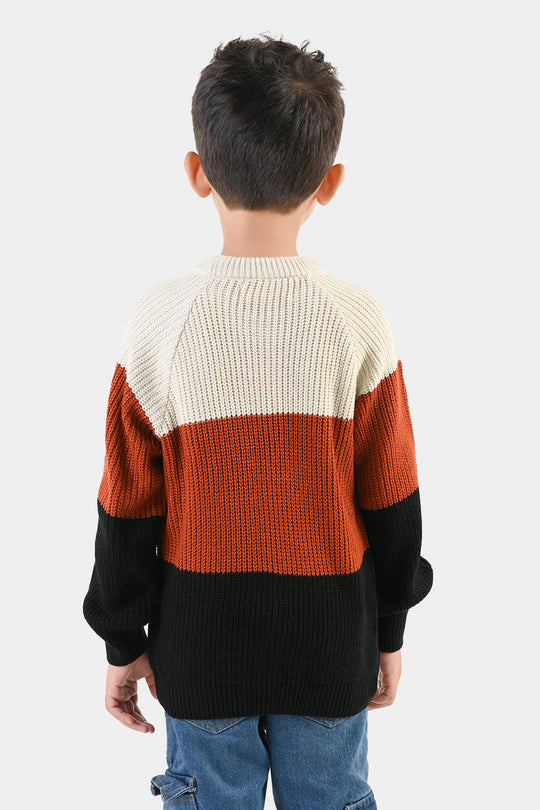 Boys Acrylic Sweater-Enjoy - Multi