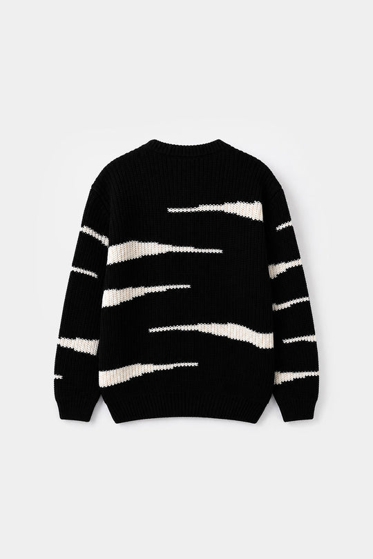 Boys Acrylic Sweater Gothic - Black/White