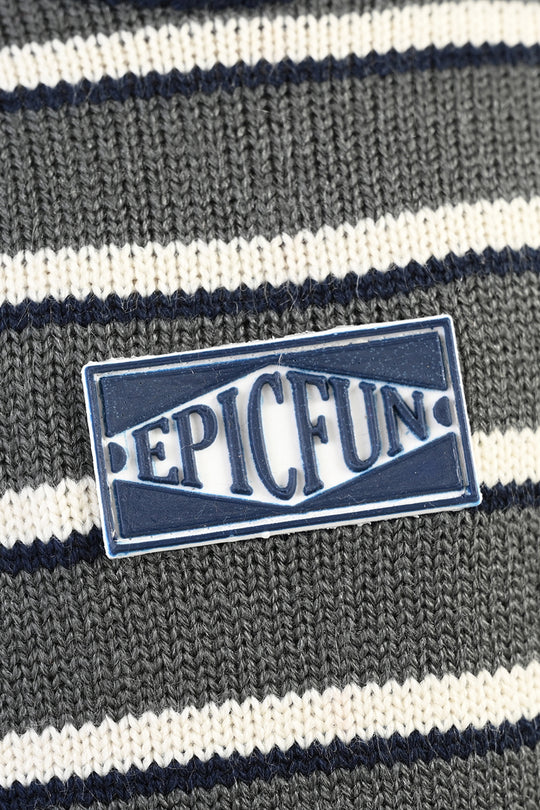 Boys Acrylic Sweater-Epic Fun - Navy.Grey