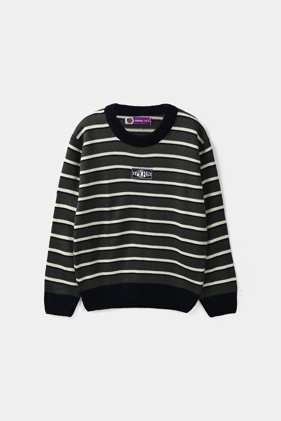 Boys Acrylic Sweater-Epic Fun - Navy.Grey