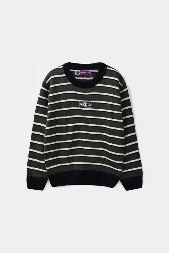 Boys Acrylic Sweater-Epic Fun - Navy.Grey