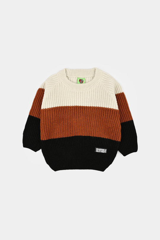 Infant Boys Acrylic Sweater-Enjoy - Multi