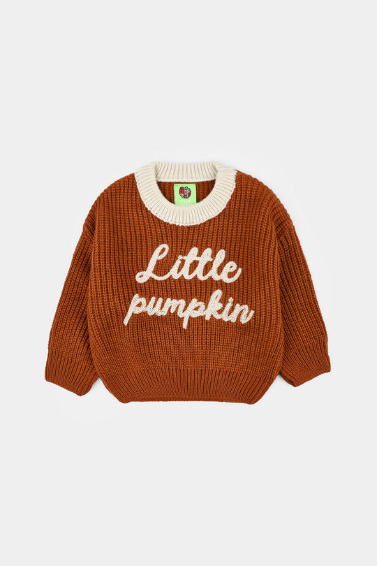 Infant Boys Acrylic Sweater-Pumpkin-D.Orange