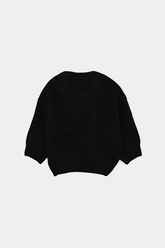 Infant Boys Acrylic Sweater-Dino Munch - BLACK