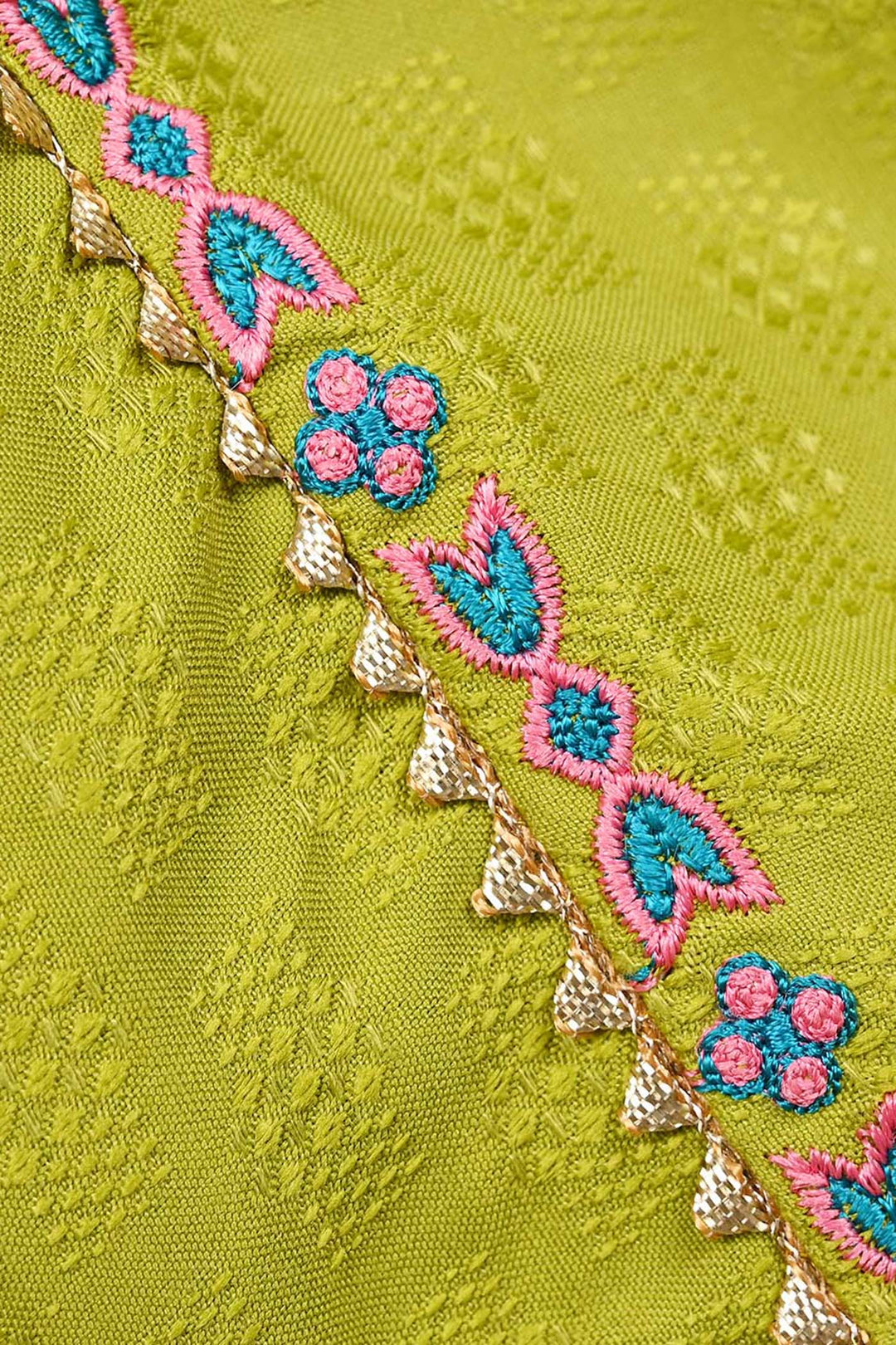 Infant Girls Raw Silk 2Pcs Artistic-Olive.Green