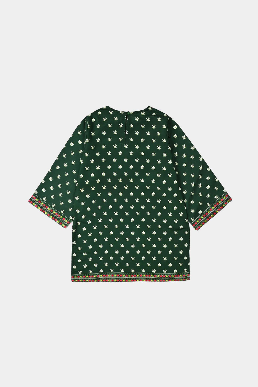 Girls Poly Lawn Printed Kruti Jasmine-Green