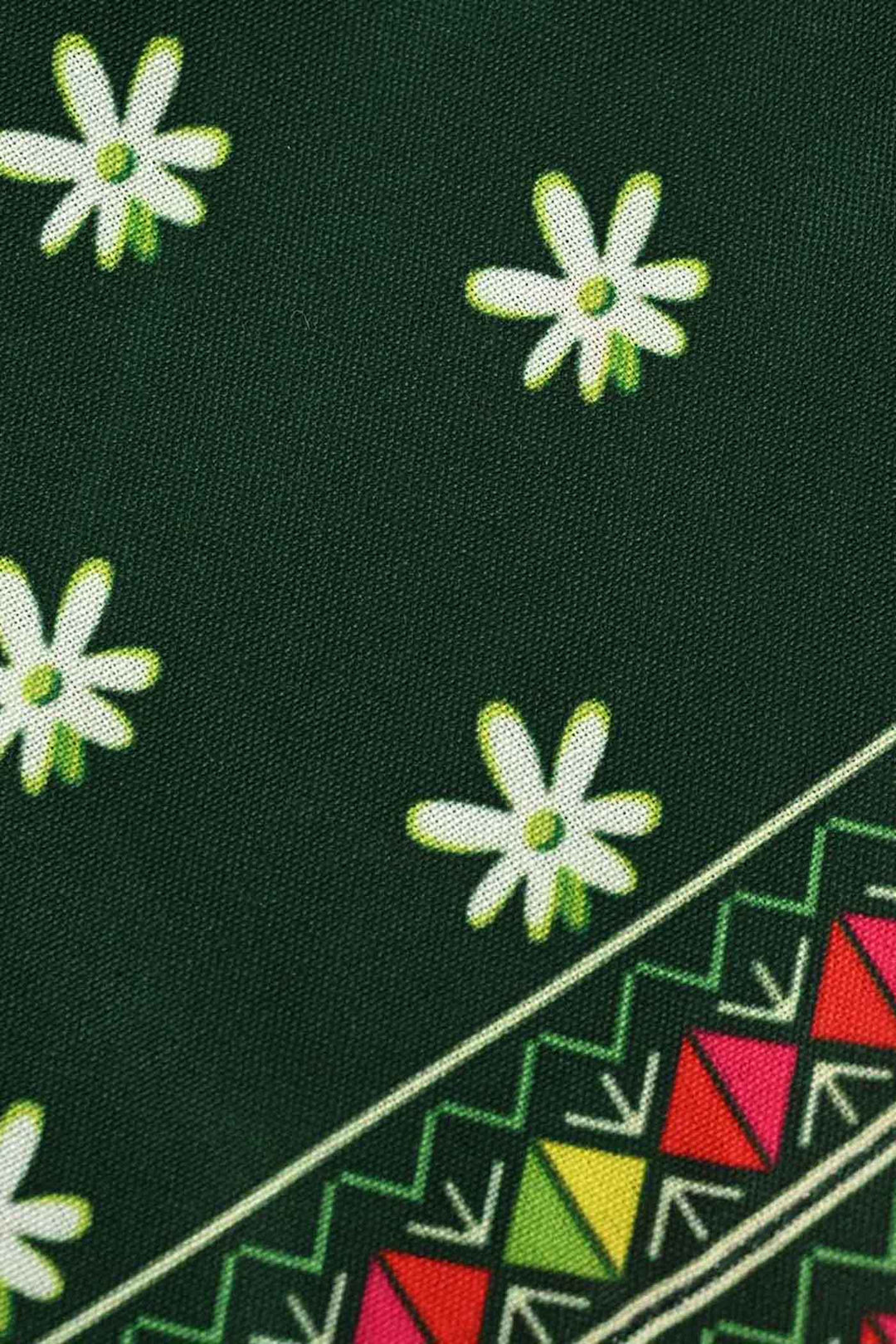 Girls Poly Lawn Printed Kruti Jasmine-Green