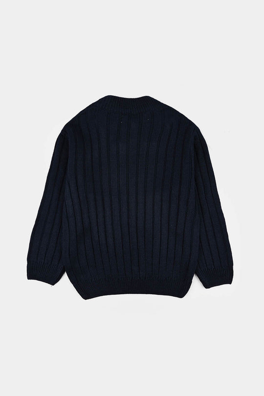 Girls Acrylic Sweater-Sea Shell - NAVY