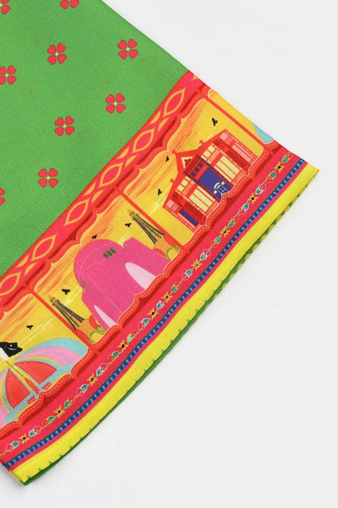Girls Coconut Tree Kurti – Light Green
