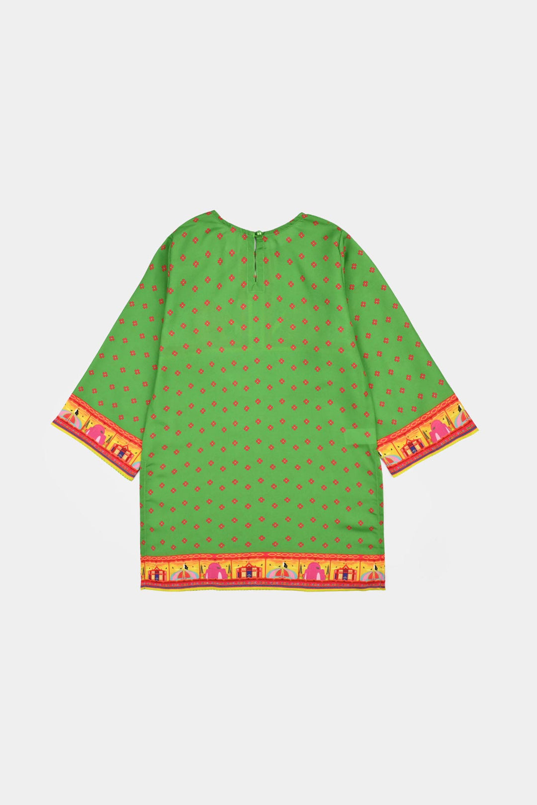 Girls Coconut Tree Kurti – Light Green