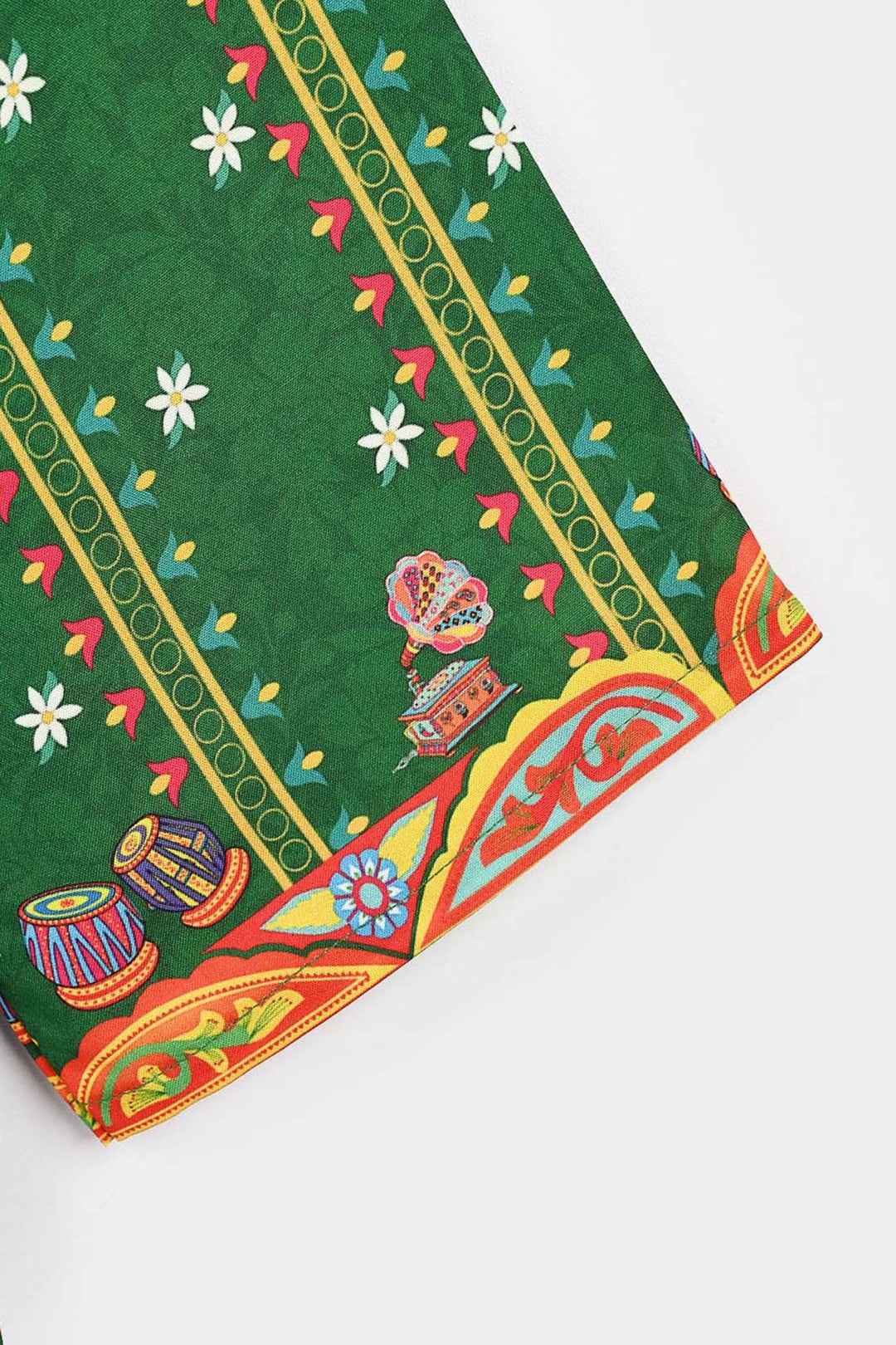 Girls Polyester Ind Kurti Tulip-Green