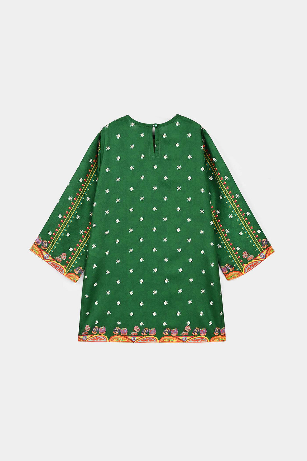 Girls Polyester Ind Kurti Tulip-Green