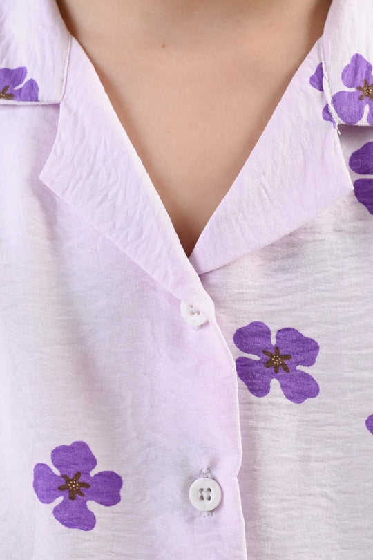 Girls Linen Viscose Nightwear - Lilly Lilac