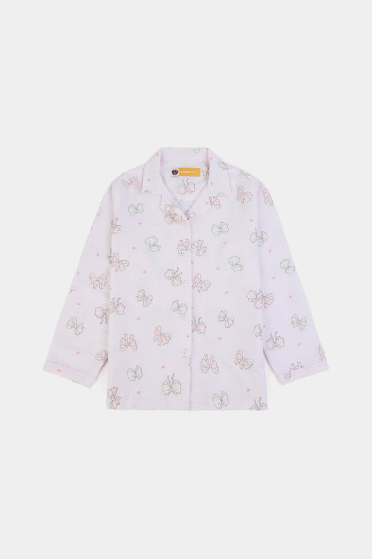 Girls Linen Viscose Nightwear Bow