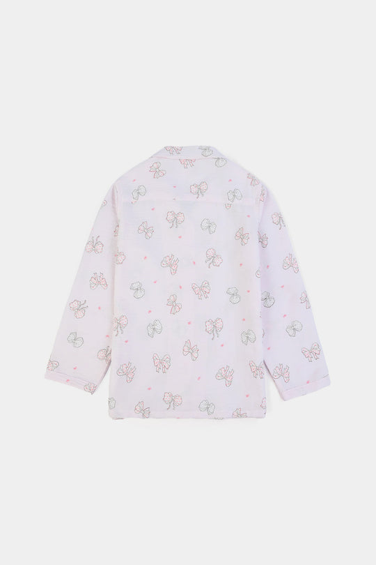Girls Linen Viscose Nightwear Bow