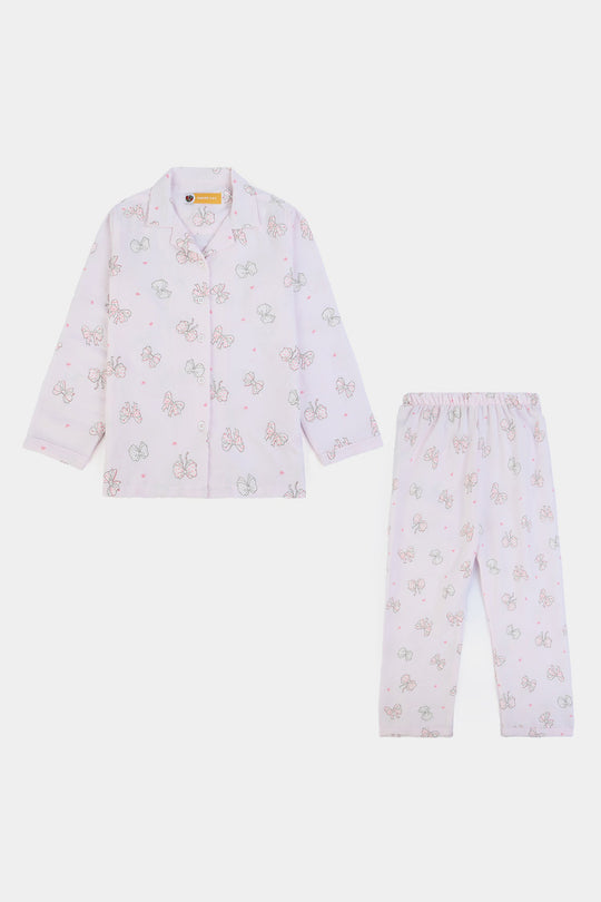 Girls Linen Viscose Nightwear Bow