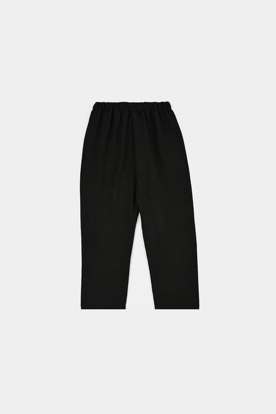 Girls Linen Viscose Nightwear-Wavy-BLACK