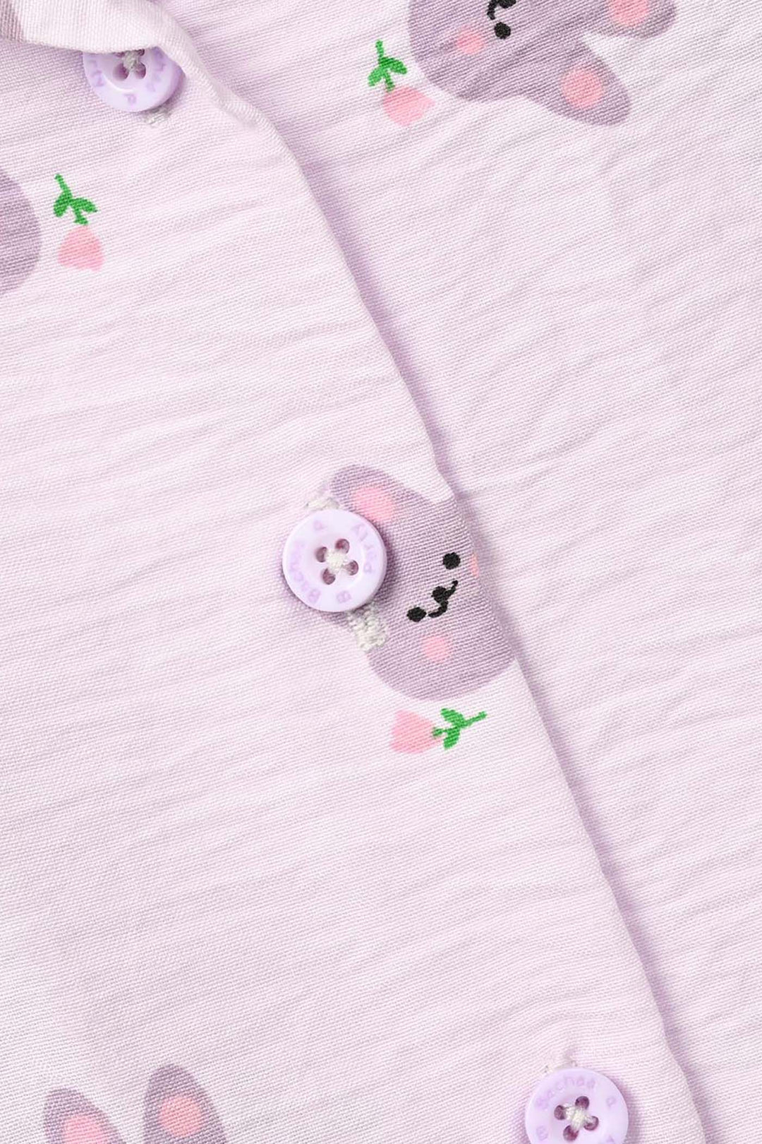 Infant Girls Linen Viscose Nightwear Bunny - Lilac