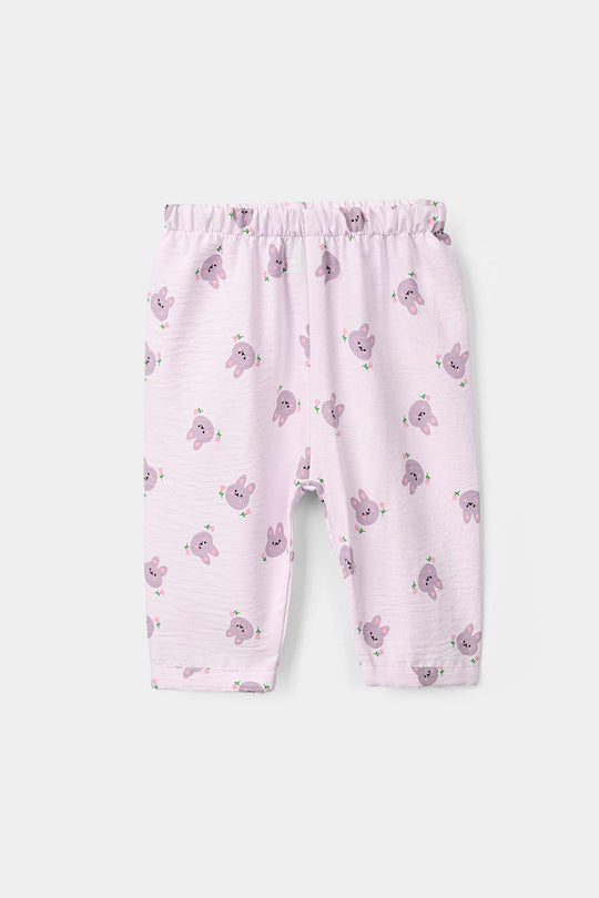 Infant Girls Linen Viscose Nightwear Bunny - Lilac
