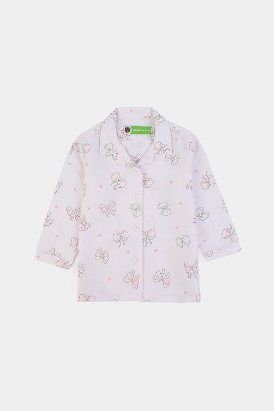 Infant Girls Linen Viscose Nightwear BOW