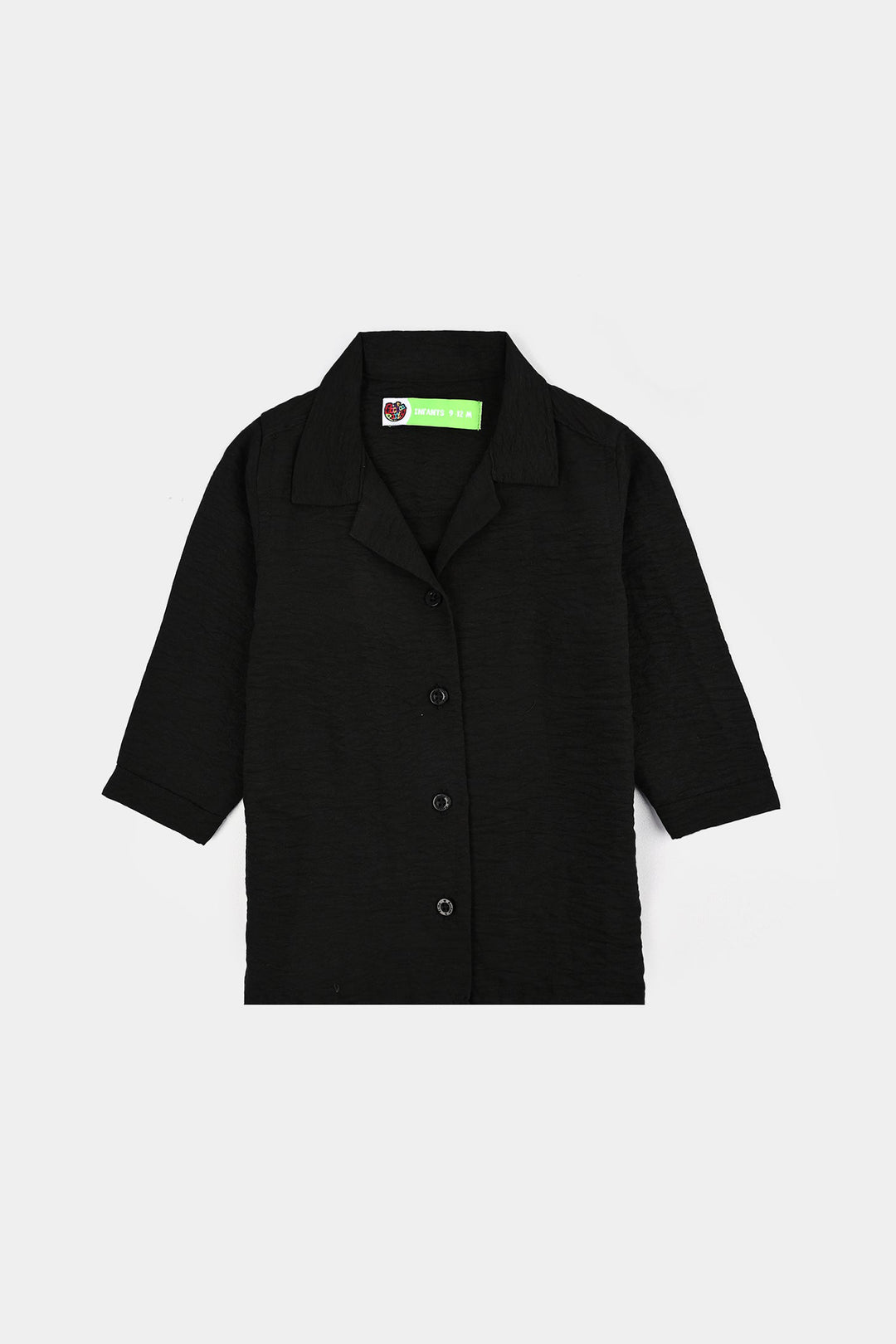 Infant Girls Linen Viscose Nightwear-Wavy-BLACK