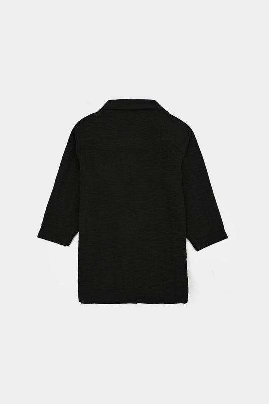 Infant Girls Linen Viscose Nightwear-Wavy-BLACK