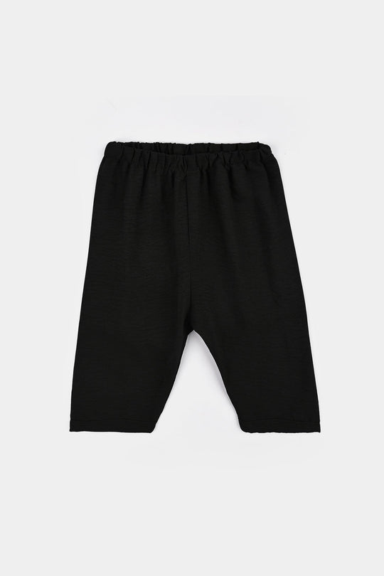 Infant Girls Linen Viscose Nightwear-Wavy-BLACK