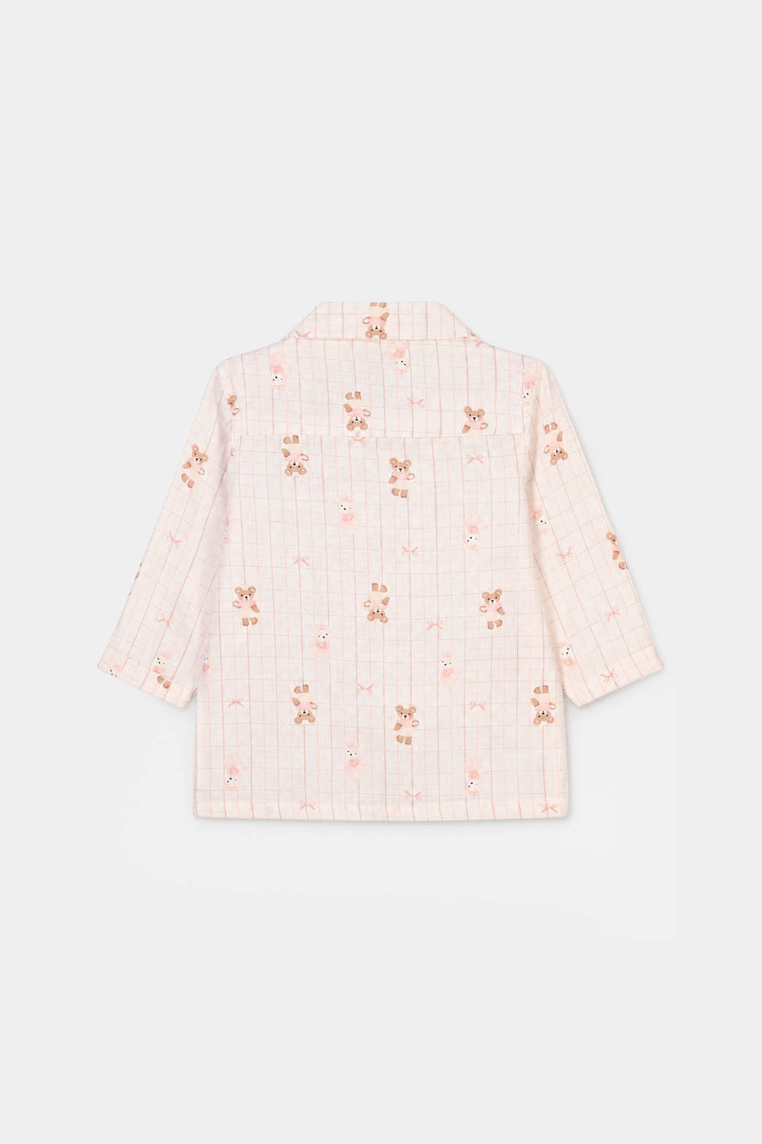 Infant Girls Linen Viscose Nightwear Teddy - Off White